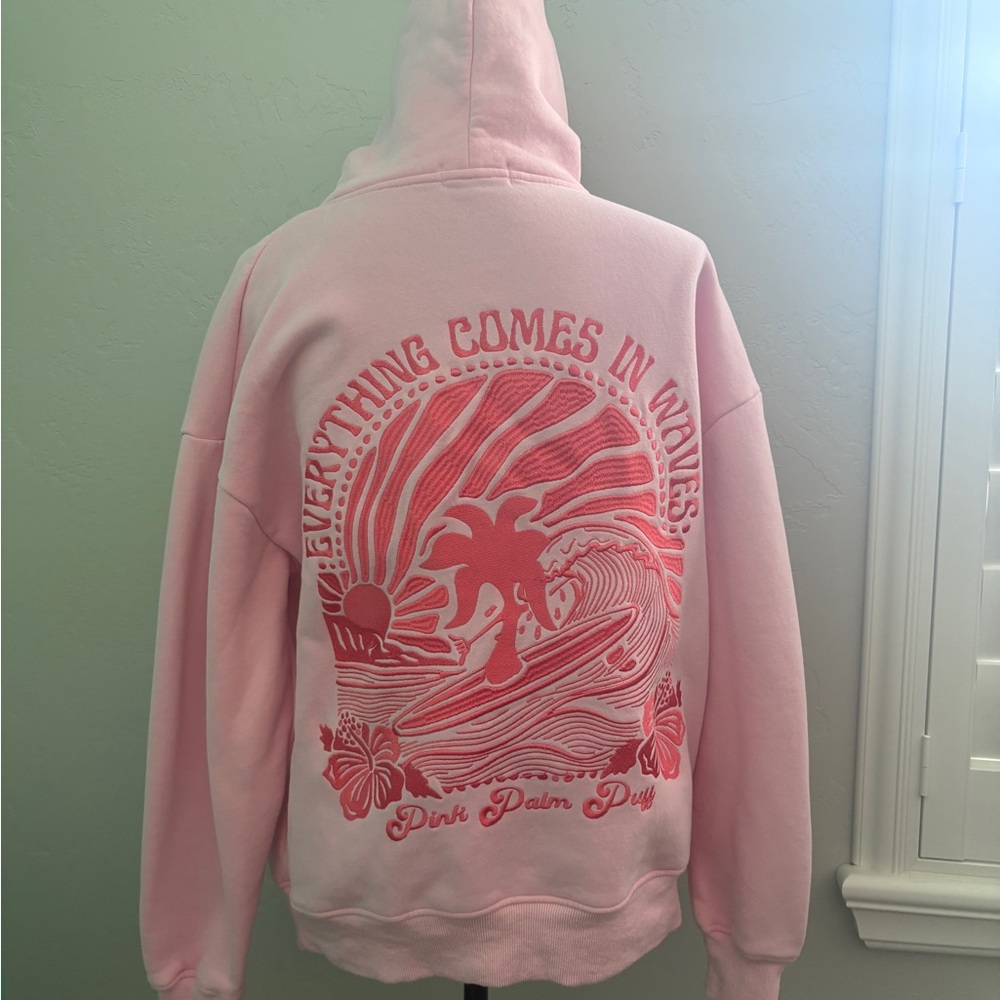 Pink Palm Puff hoodie - Picture 3 of 3